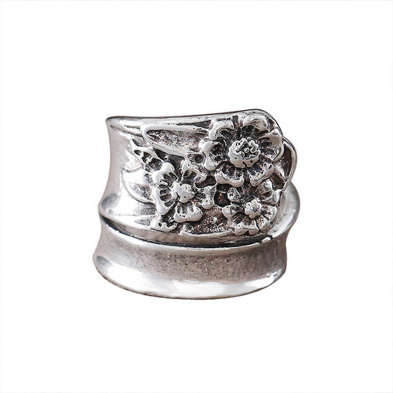 Wholesale Retro Sunflower Ring Zinc Alloy Electroplated Adjustable Open Ring For Boutique Resale