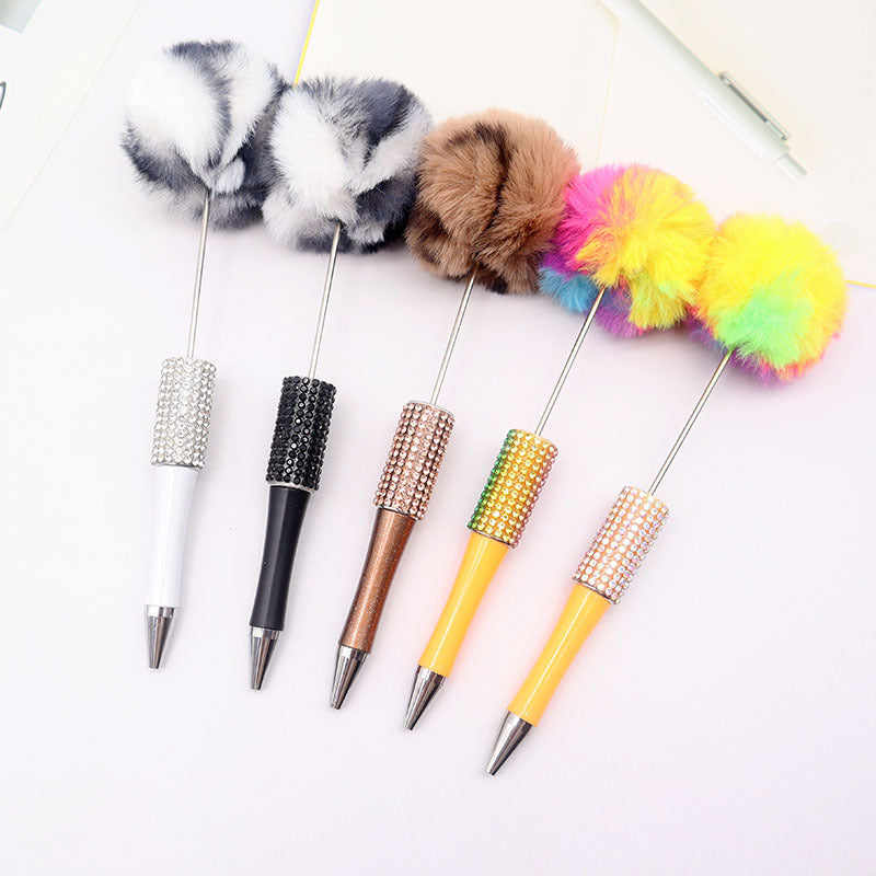 Wholesale Beadable Pens Rhinestone Pom Pom Ball DIY Beaded Pen ACC-PN-CY005