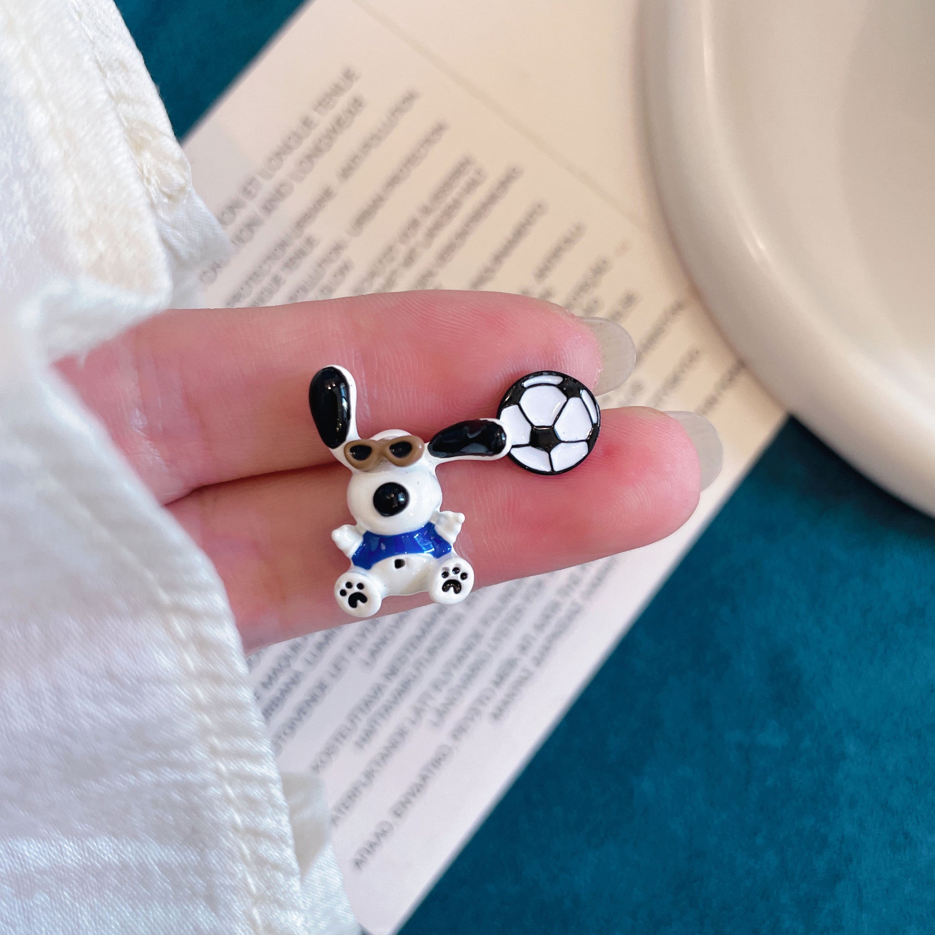 Wholesale Cute Puppy Metal Asymmetric Earrings ACC-ES-Yijia009