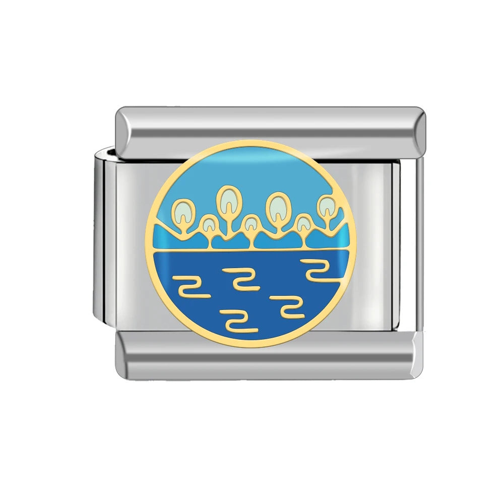 Wholesale Italian Charm Bracelet 9mm DIY Splicing Landscape Pattern Titanium Steel Composable Bracelet