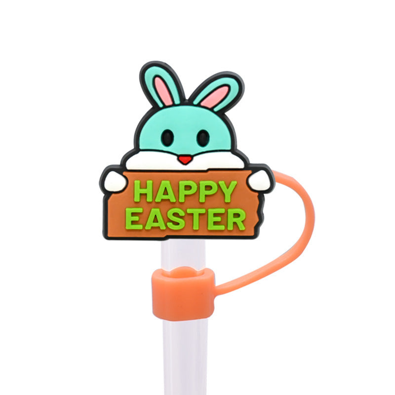 Wholesale Random 100pcs Easter Straw Cover 10MM Straw Tube Cap