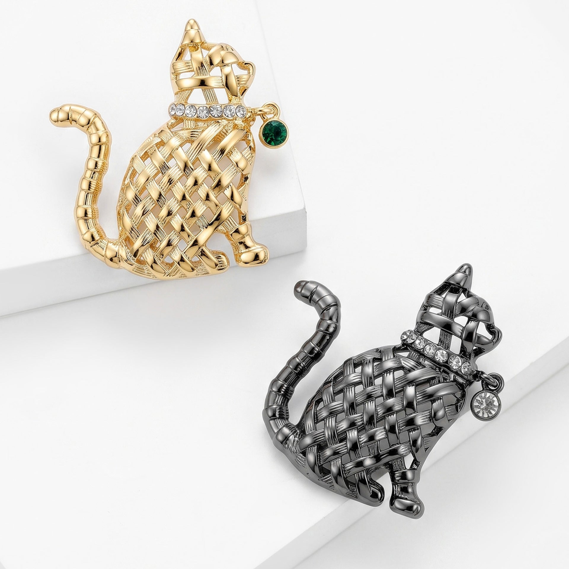 Wholesale Cute Hollow Cat Brooch Alloy Women S Fashion Accessory For Party