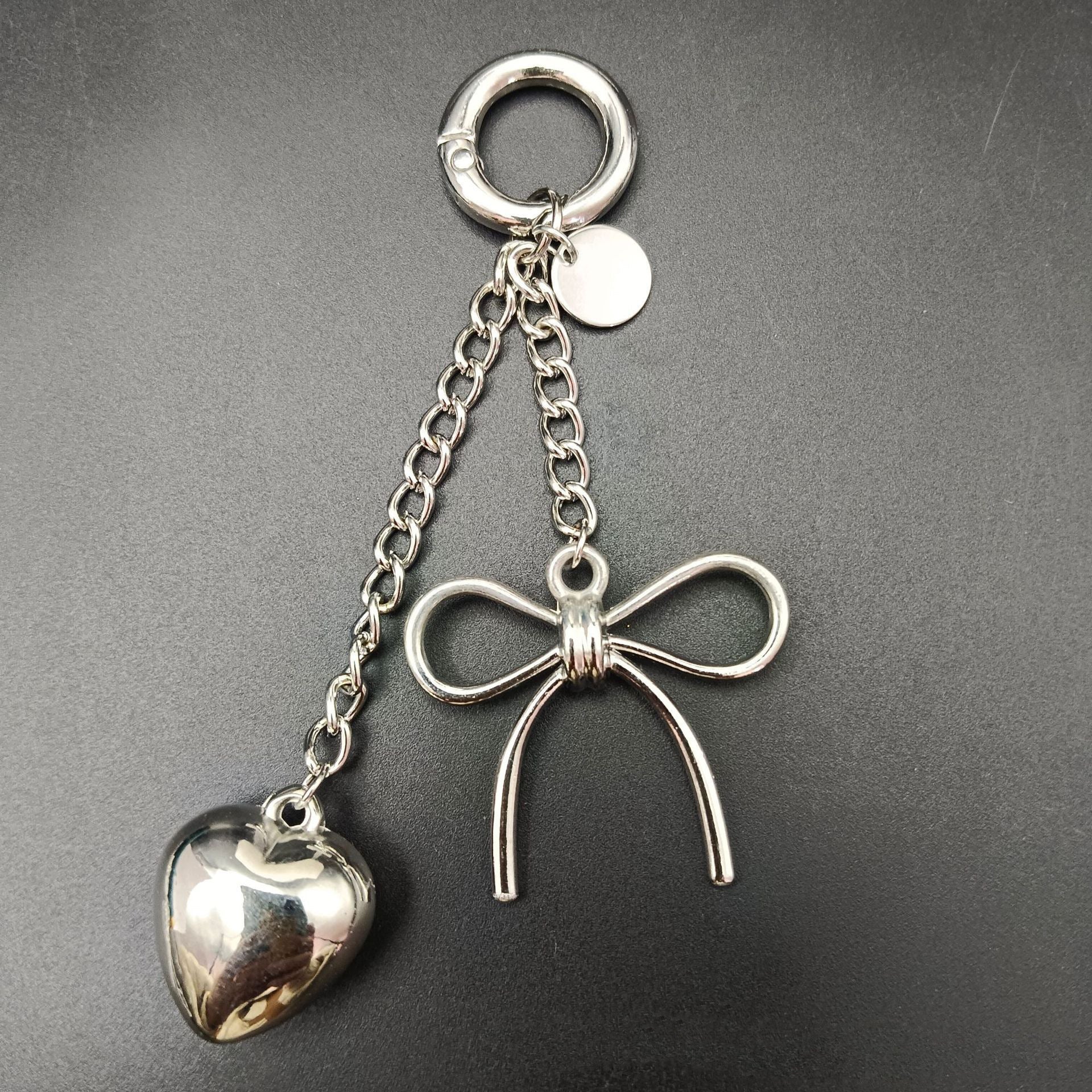 Wholesale Golden Beaded Bow Love Phone Pendant Keychains