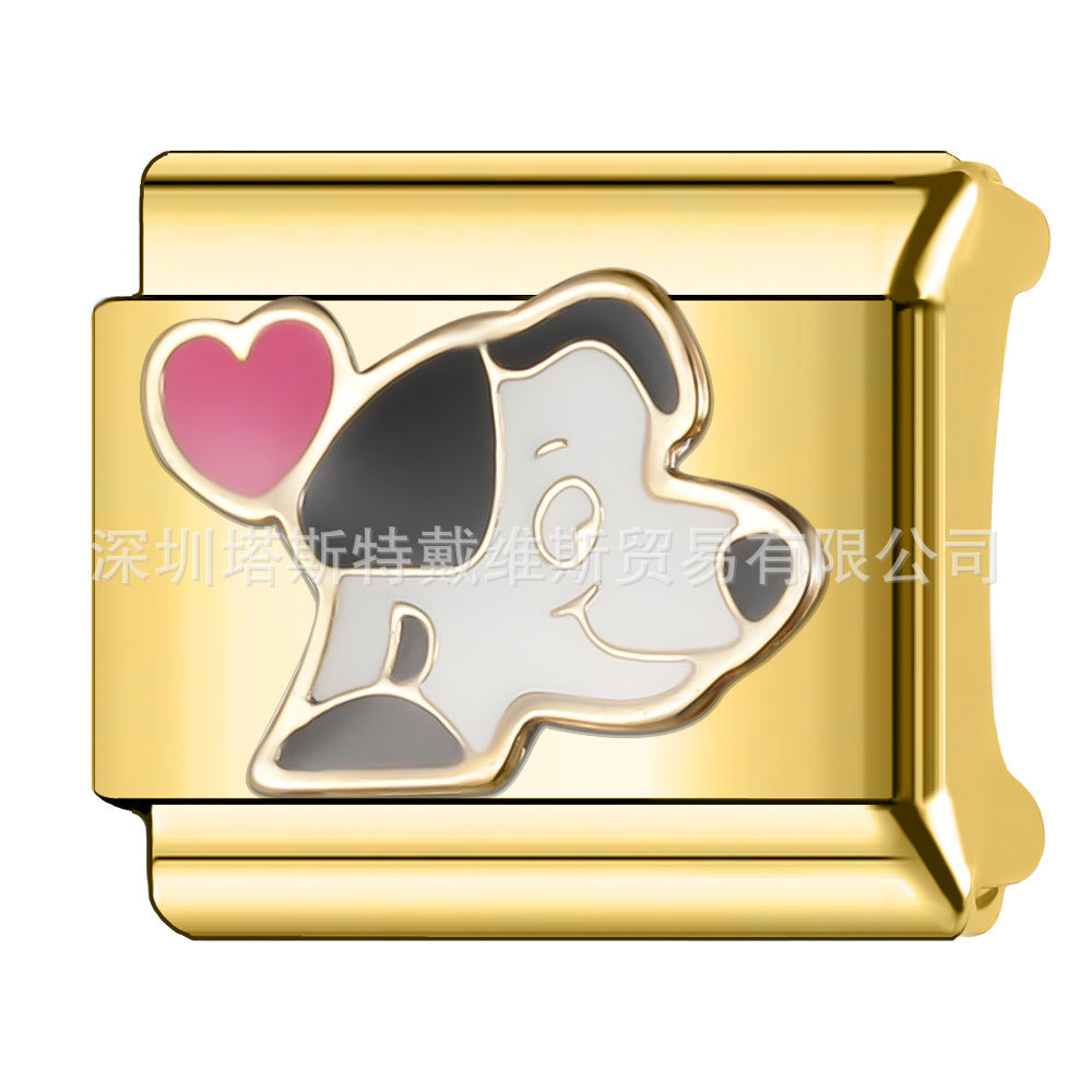 Wholesale  Italian Charm Bracelet 9mm DIY single section Creative Stainless Steel Composable Bracelet