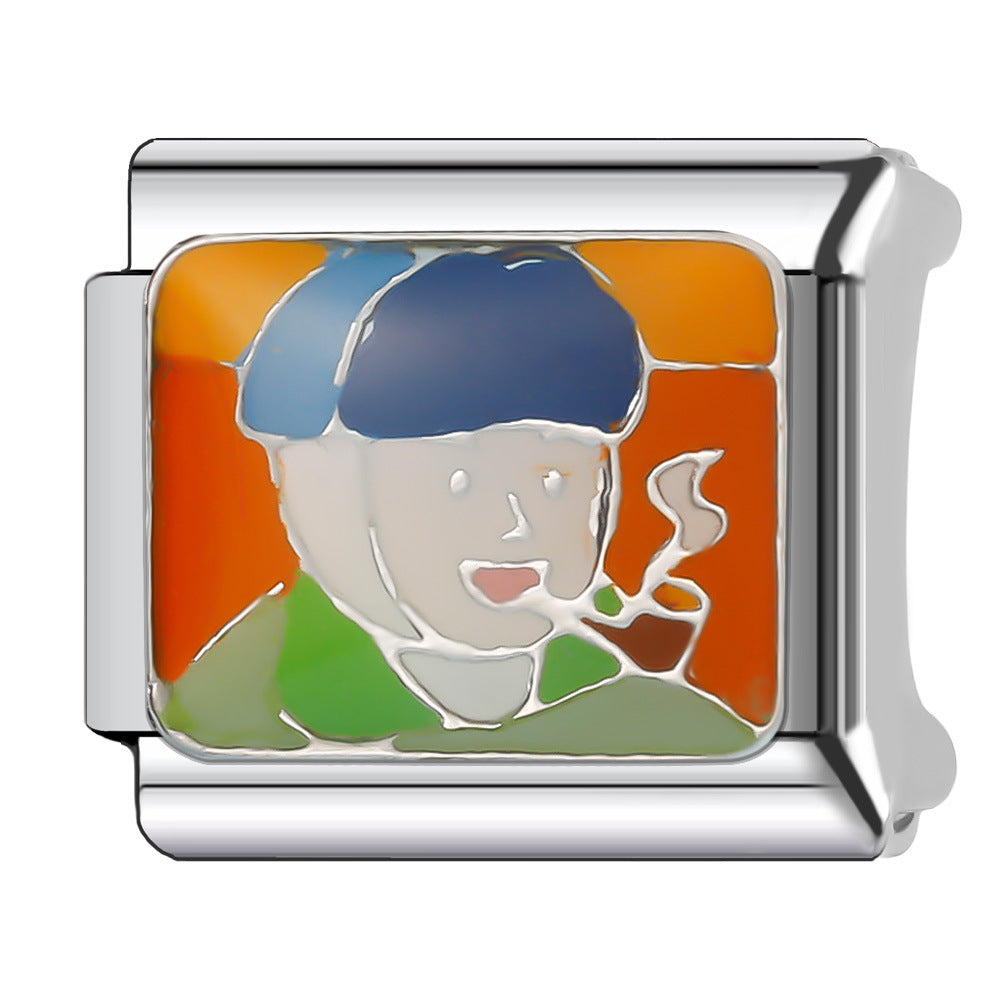 Wholesale Italian Charm Bracelet 9mm DIY 9MM Single  Creative Stainless Steel Composable Bracelet