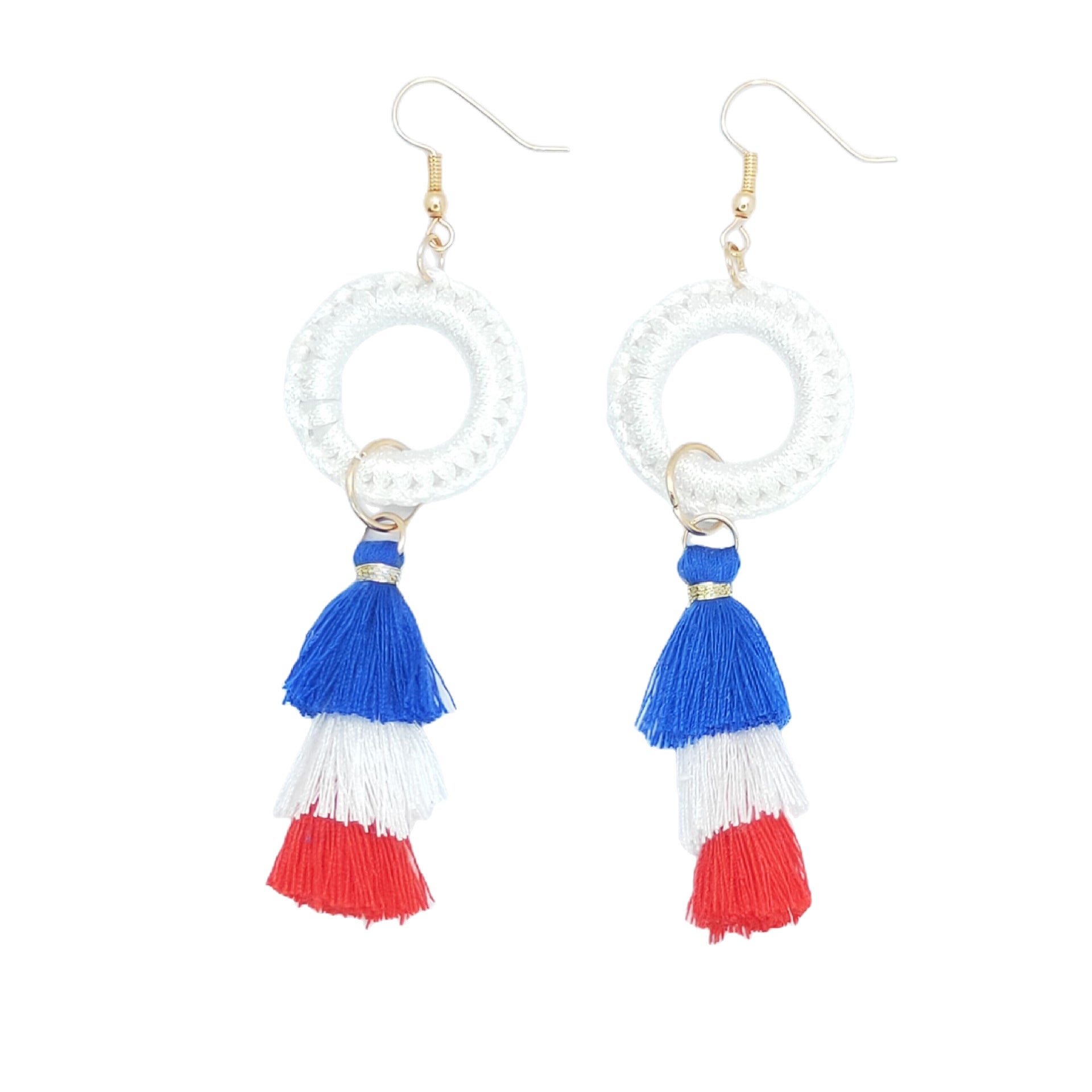 Wholesale American Independence Day Red White and Blue Flag Earrings ACC-ES-Jixuan001