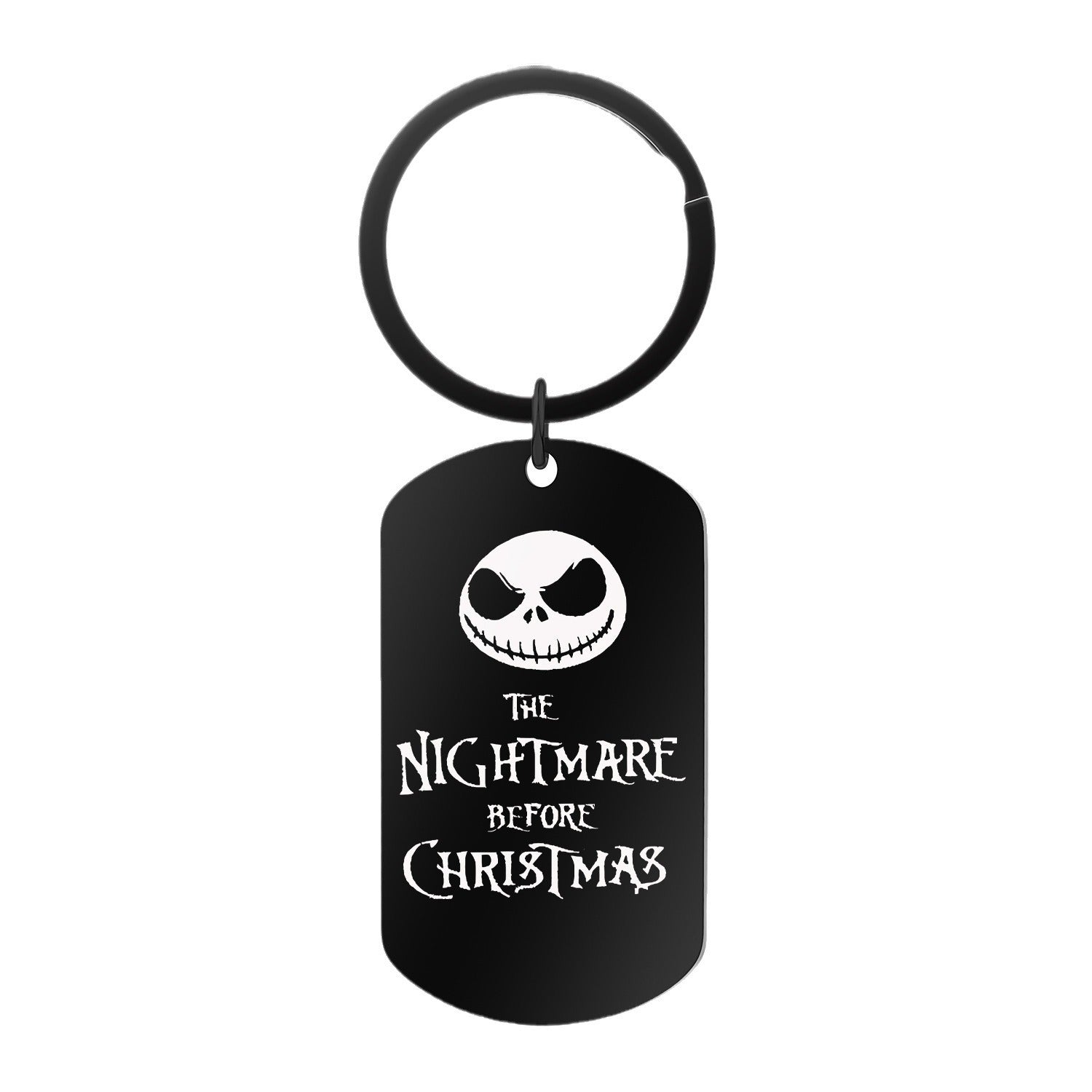 Wholesale  horror black stainless steel cartoon lettering keychain