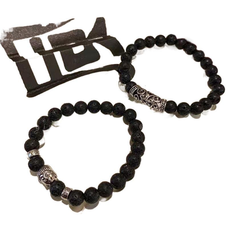 Wholesale Handmade Unisex Geometric Bead Bracelet with Lucky Cat Charm,  Jewelry Accessory Gift