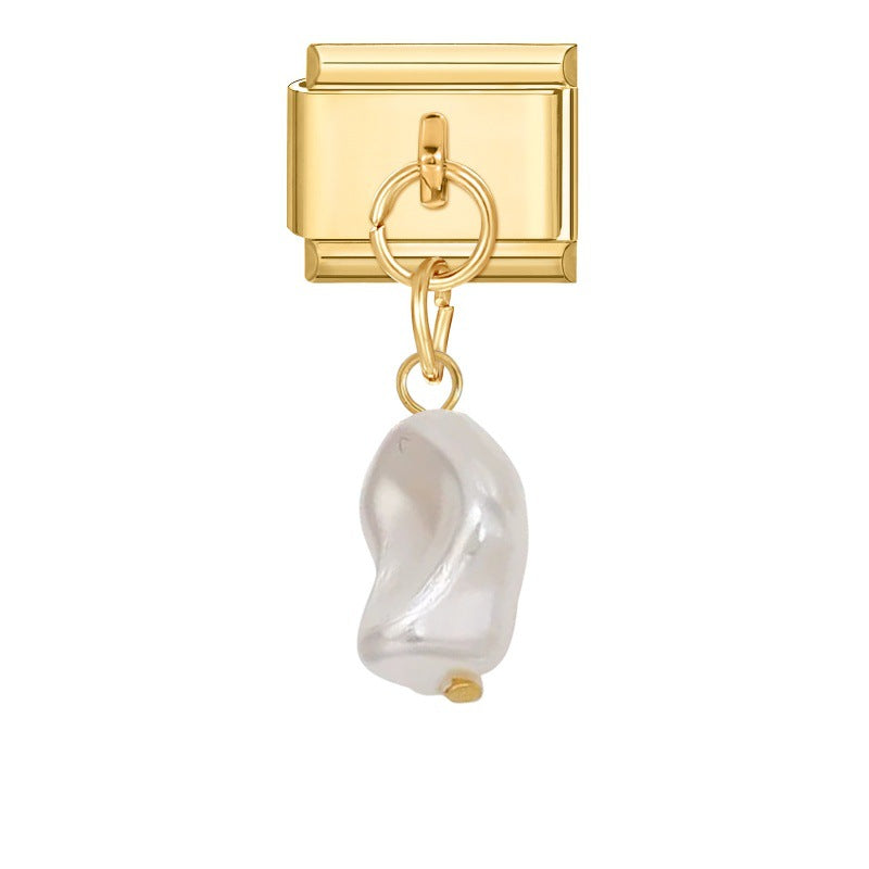 Wholesale Italian Charm Bracelet 9mm DIY Splicing Gold Pendant Stainless Steel Composable Bracelet