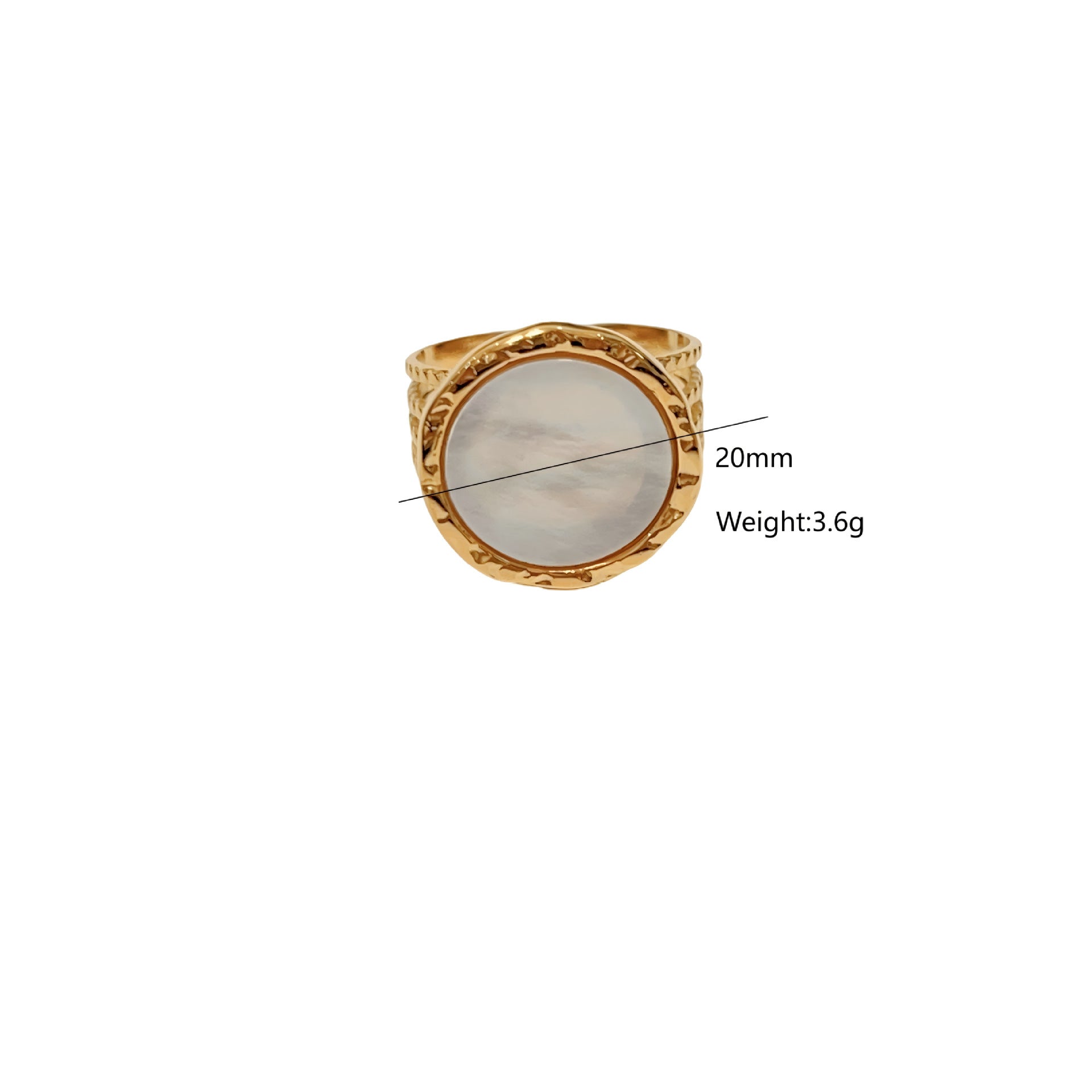 Wholesale Titanium Steel simple Joker cut face natural stone ring