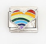 Wholesale 5pcs Italian Charm Bracelet 9mm DIY Splicing Heart Series Stainless Steel Composable Bracelet