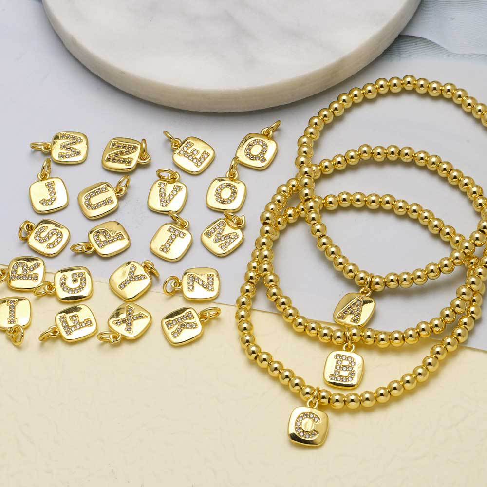 Wholesale Copper letter tag bracelet