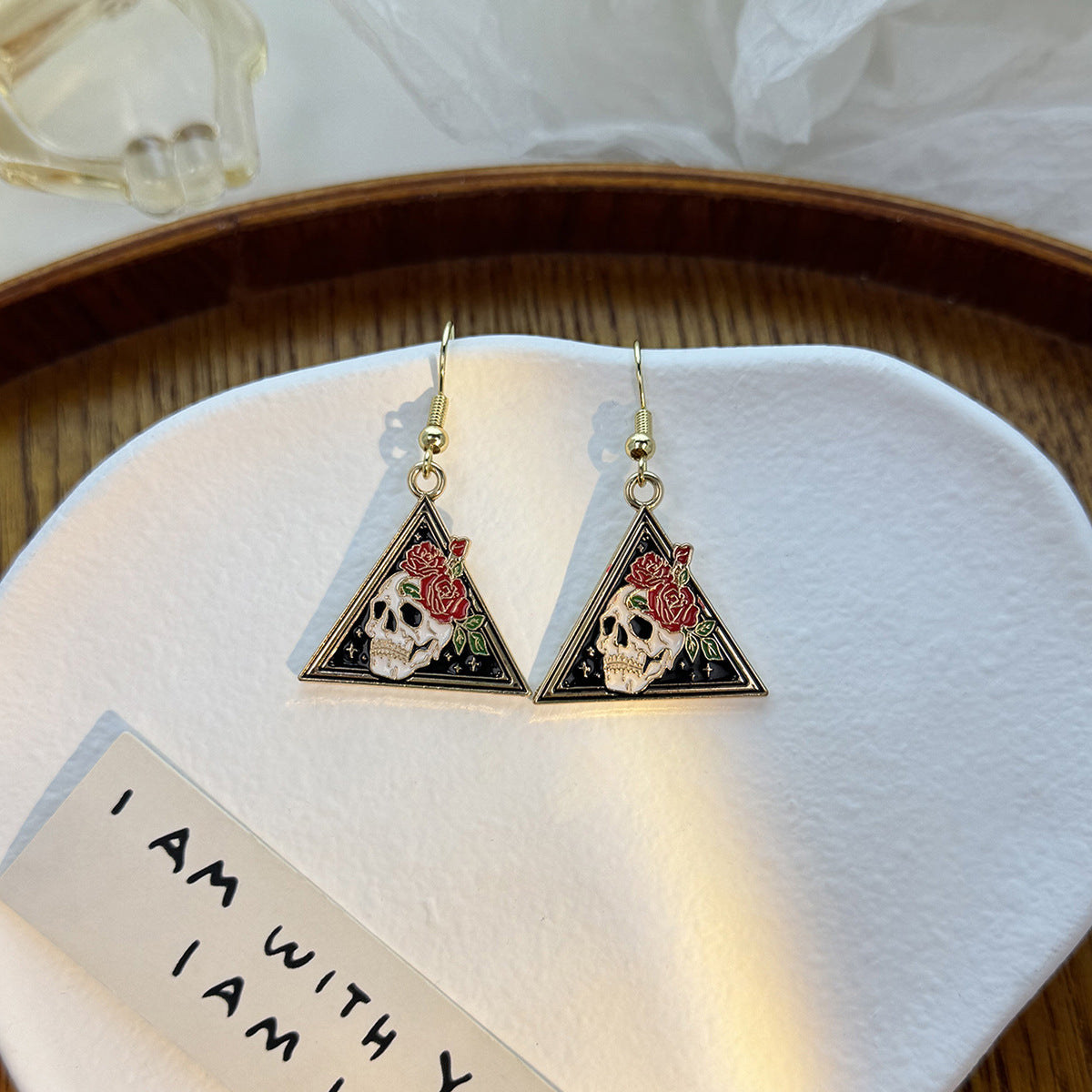 Wholesale Halloween Funny Skull Bat Tombstone Rose Earrings ACC-ES-MDD036