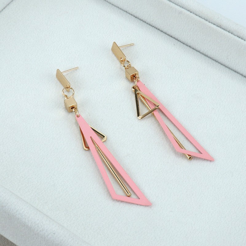 Wholesale s925 silver needle long square tassel earrings