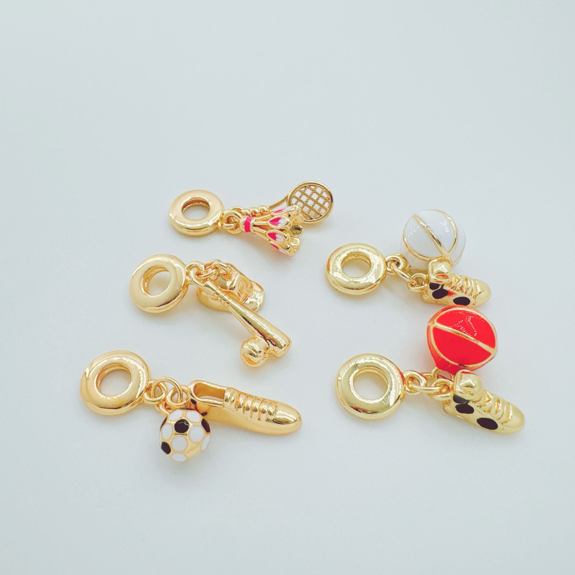 Wholesale Gold Plated Copper Sports Necklace Football Basketball Pendant
