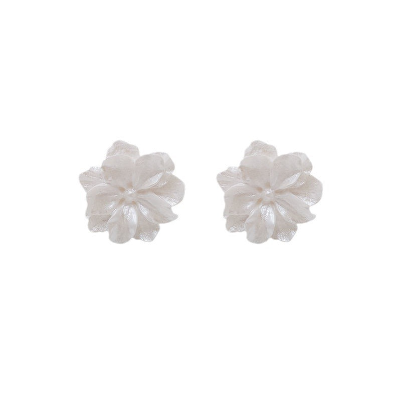 Wholesale S925 Silver Needle White Flower Earrings ACC-ES-Qiyou002