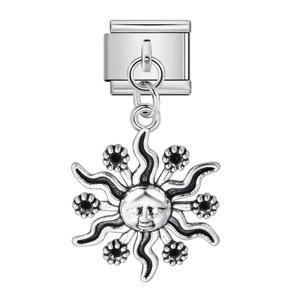 Wholesale Italian Charm Bracelet 9mm DIY Cute silver pendant  Creative Stainless Steel Composable Bracelet