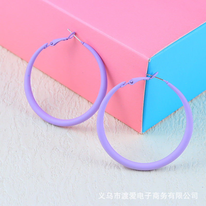 Wholesale Alloy Colorful Paint Simple Geometric Earrings