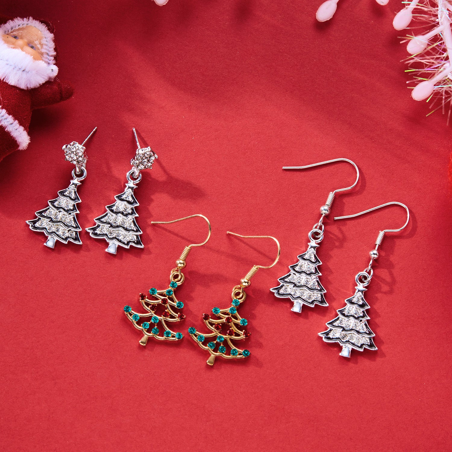 Wholesale  Christmas bow wreath earrings