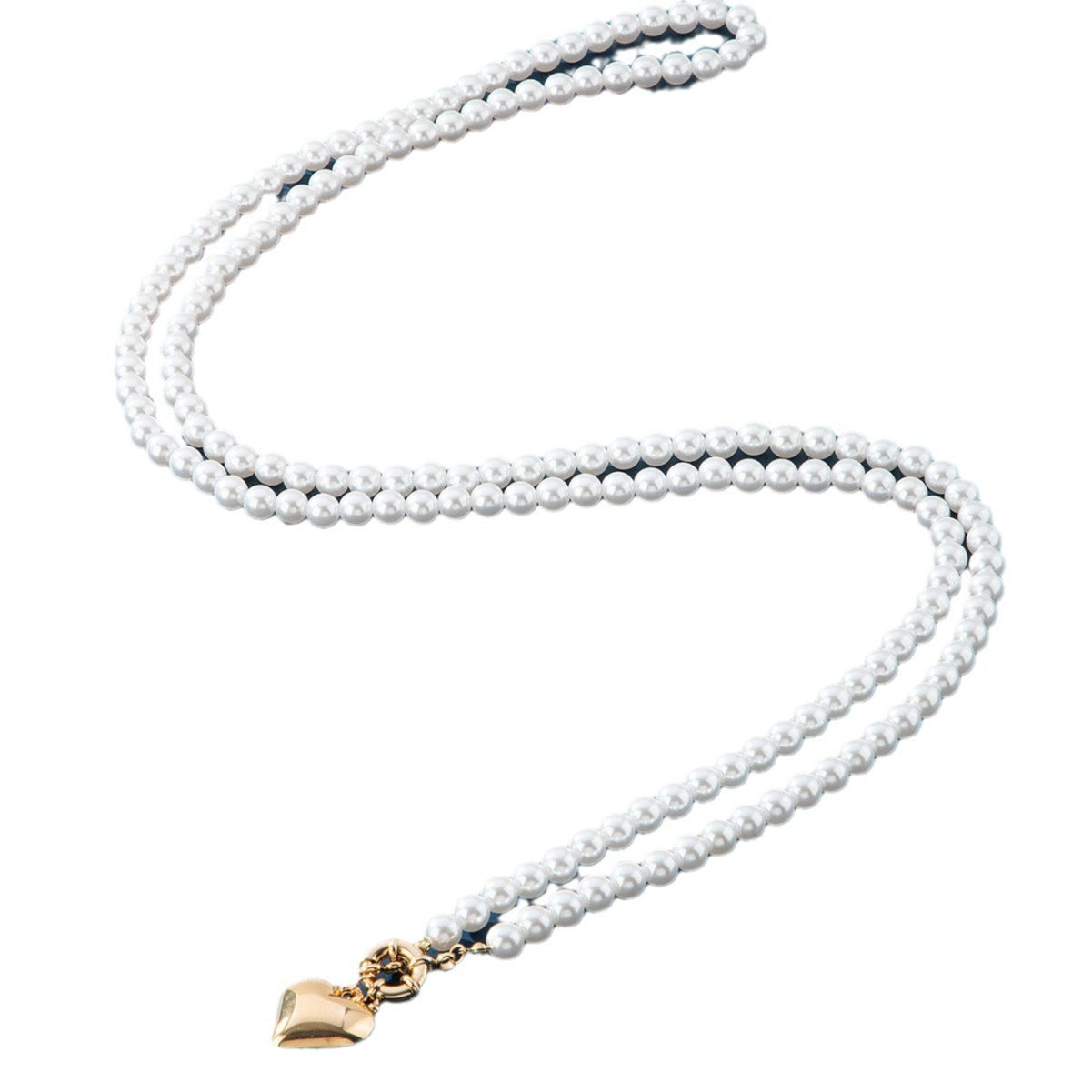 Wholesale  Long  Pearl Peach Heart Love Pendant Multi-layer All-match Necklace