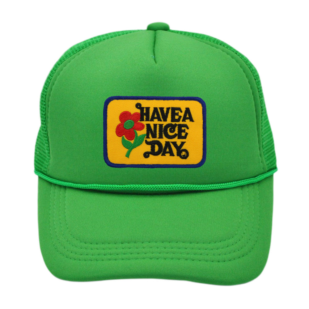 Wholesale Haves Nice Day Floral Logo Baseball Mesh Cap ACC-HT-PeiNi003