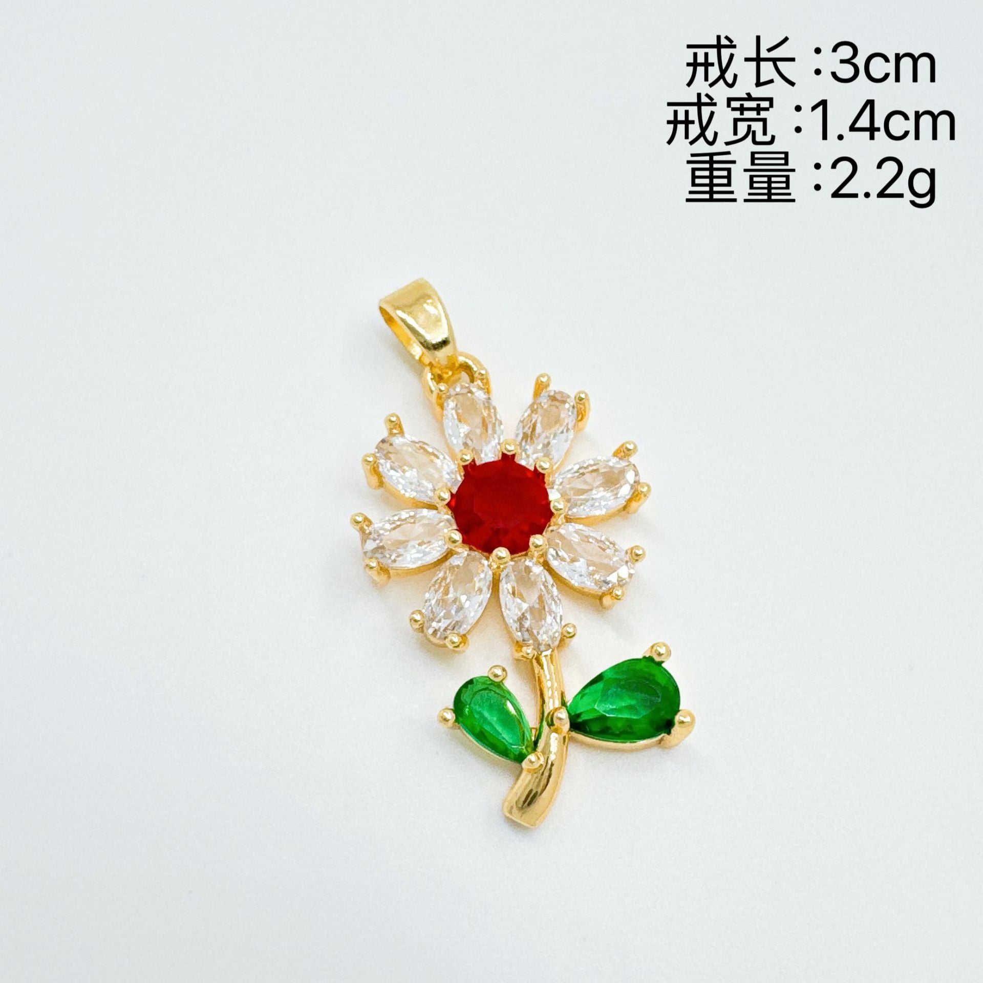Wholesale Gold Plated Copper Zircon Necklace Sweet Cool Flower Pendant Boutique Resale