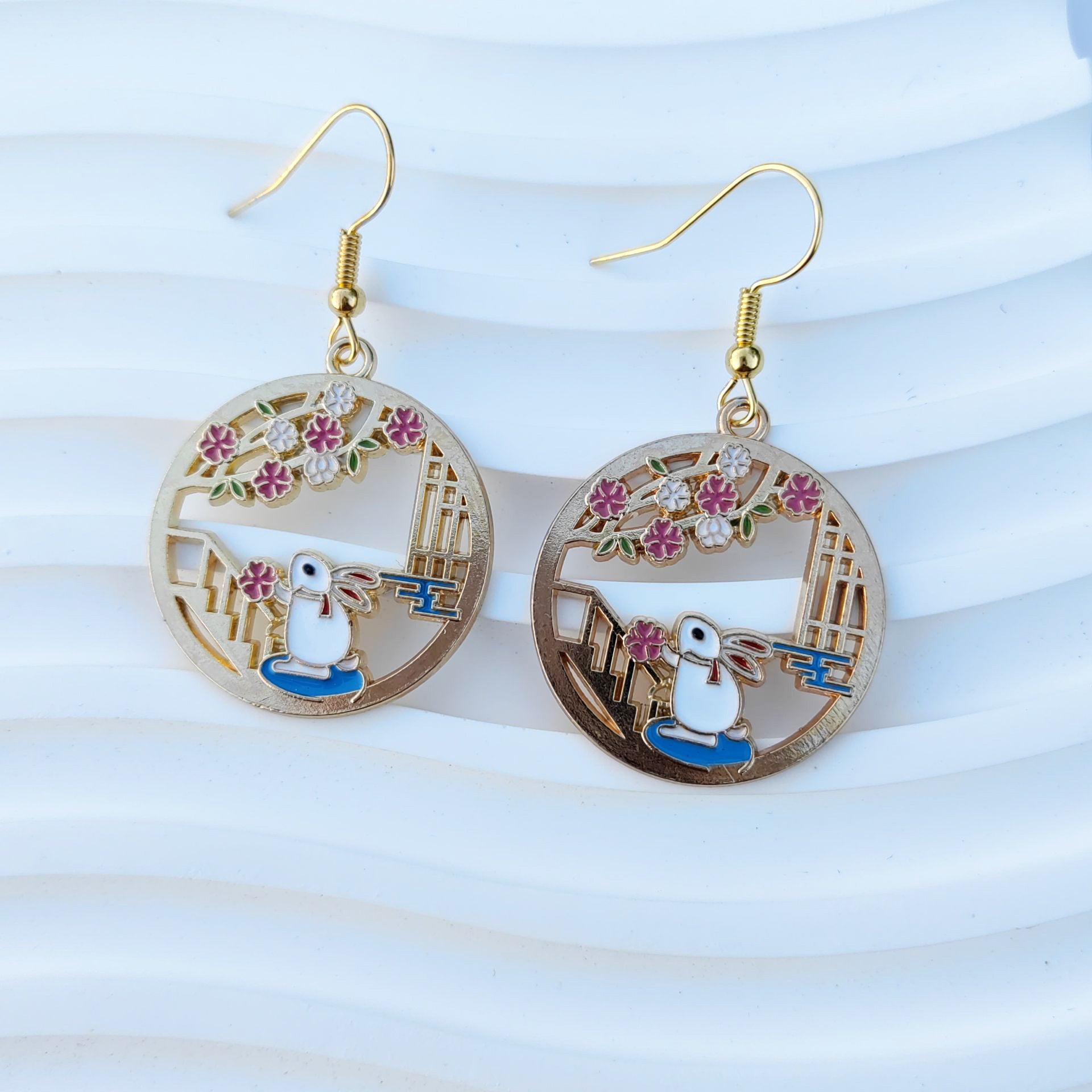 Wholesale Vintage Oil Dripping Earrings ACC-ES-Mindin005