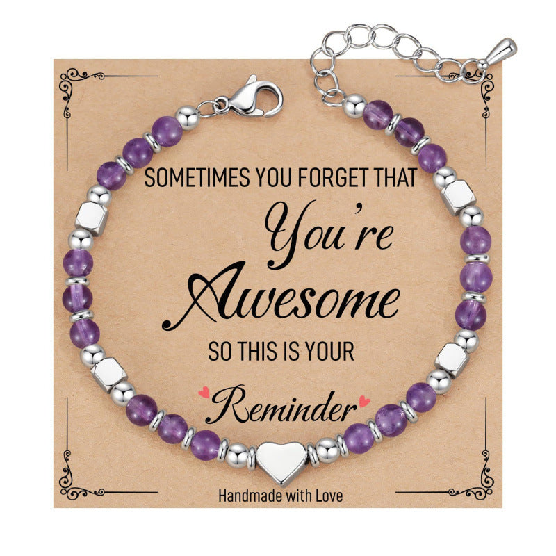 Wholesale Heart Shaped Emperor Stone Crystal Adjustable Bracelet Fashion Jewelry Gift