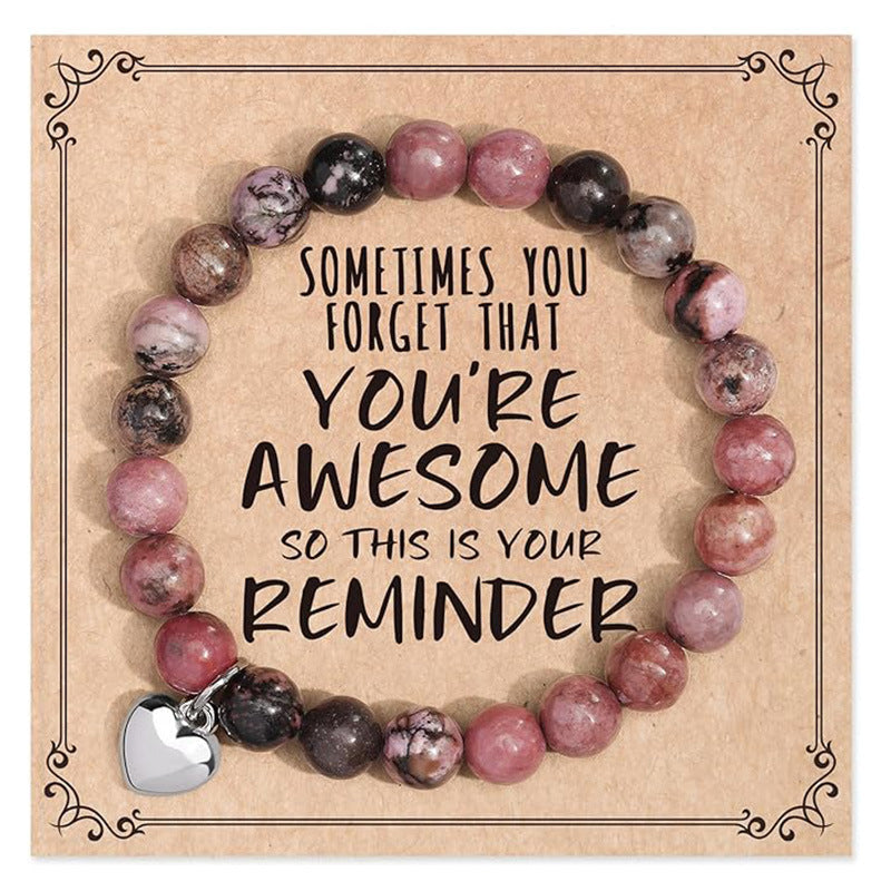 Wholesale Natural stone heart beaded bracelet