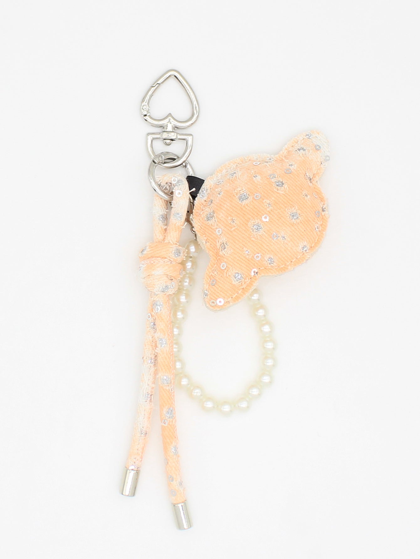 Wholesale Handmade Artificial Leather Bag Charm with Pearl Chain and Keychain,  Stylish Car Key Accessory