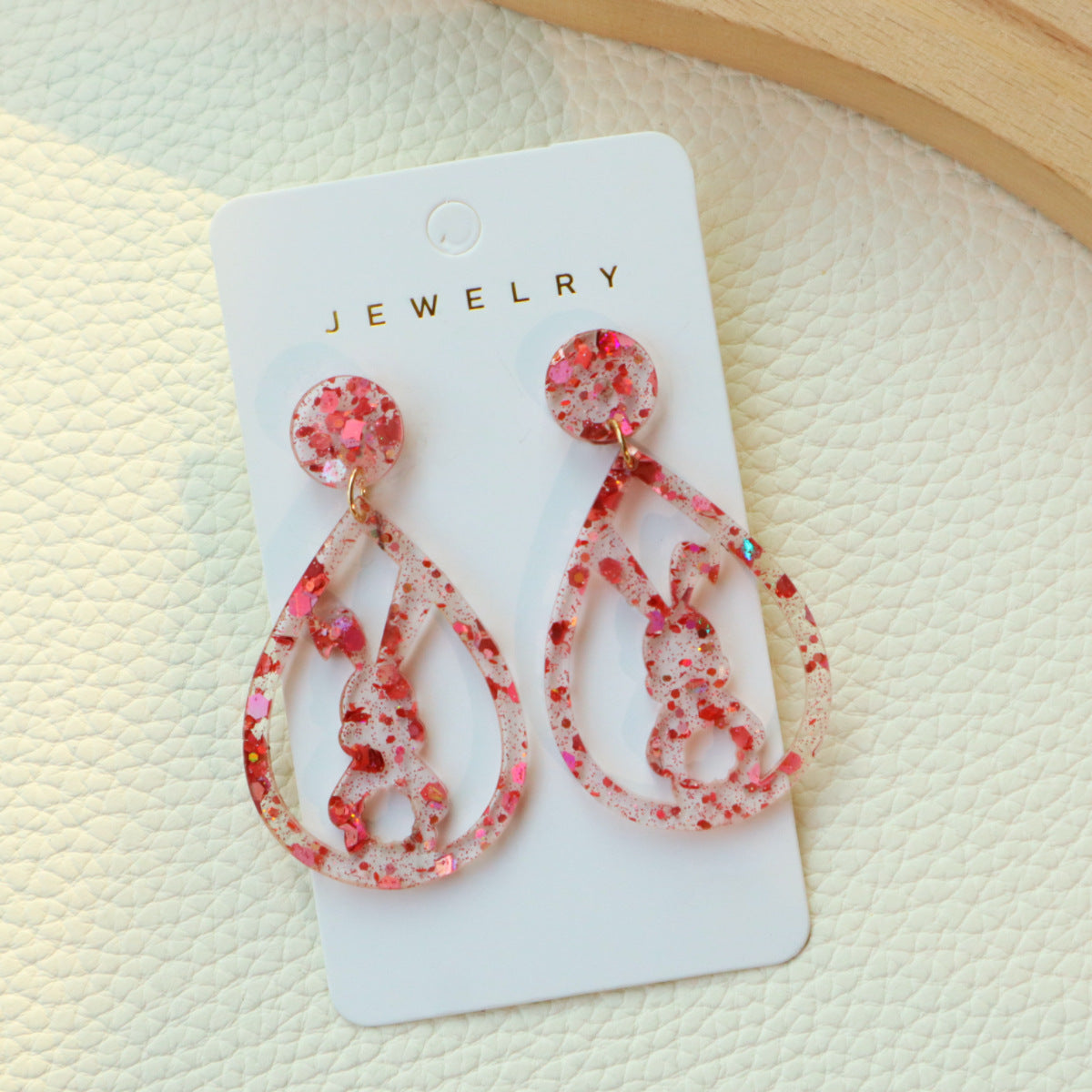 Wholesale Easter Acrylic Cute Bunny Egg Earrings