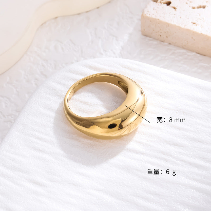 Wholesale Zircon Ring 18K Gold Plated Stainless Steel Ring ACC-RS-LR003