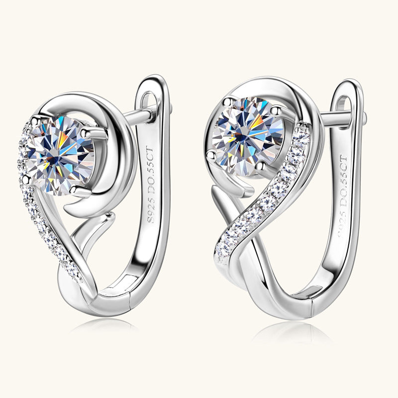 Wholesale sterling silver moissanite full diamond earrings