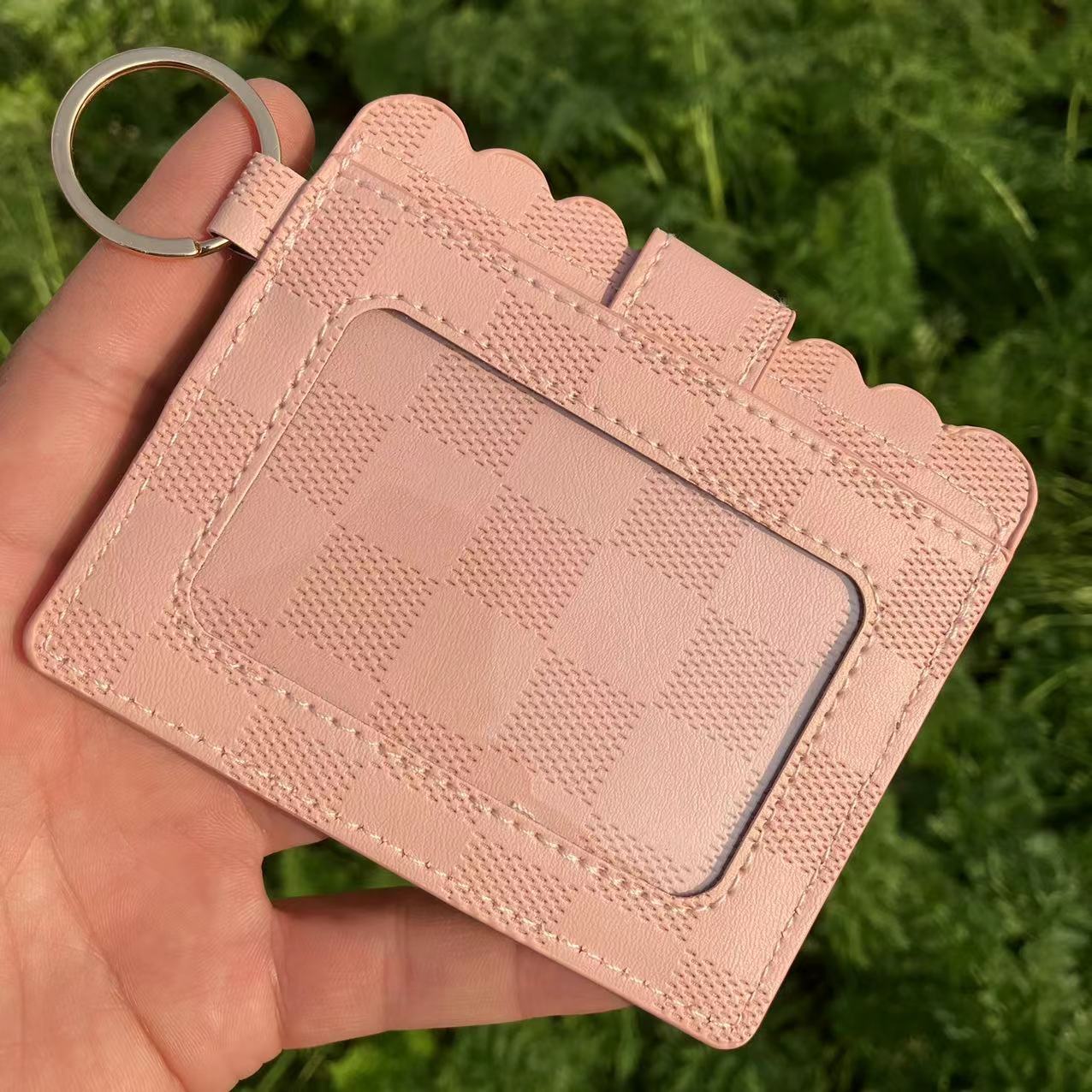 Wholesale Western Style Leopard Plaid Flower Card Holder Keychain ACC-KC-QiuXue001