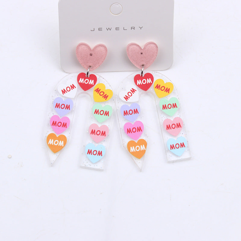 Wholesale Acrylic pencil heart earrings