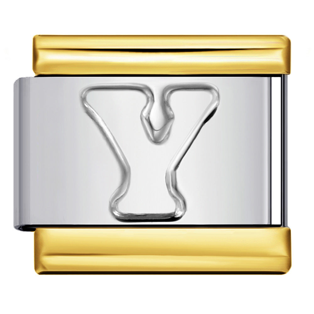 Wholesale Italian Charm Bracelet 9mm DIY letter Creative Stainless Steel Composable Bracelet