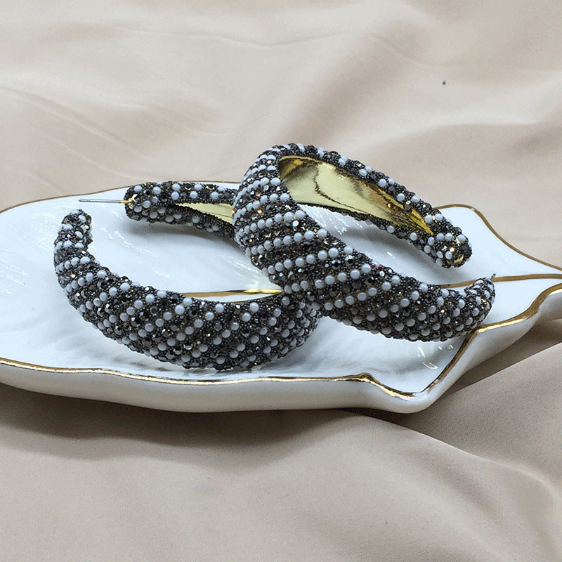 Wholesale Light Luxury Colored Glass Rice Bead Earrings ACC-ES-KangD004