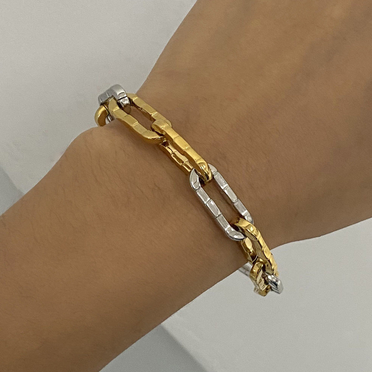 Wholesale stainless steel color matching Cuban bracelet  bracelet