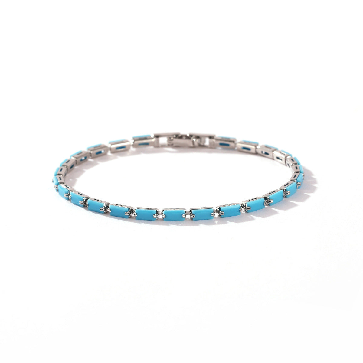 Wholesale 18k Gold Plated Zircon Bracelet,  Blue Turquoise Design,  Boutique Jewelry Accessory