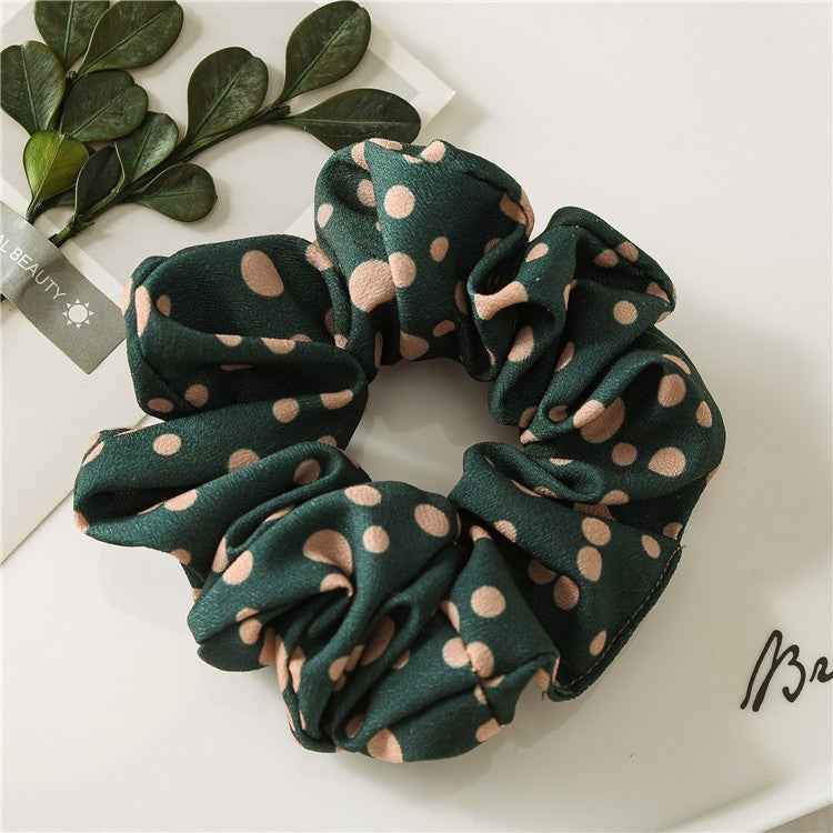 Wholesale 12pcs Hot Printed Colorful Polka Dot Large Intestine Hair Bands Hair Scrunchies ACC-HS-SanTai013