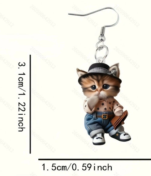Wholesale Cute cartoon cat earrings