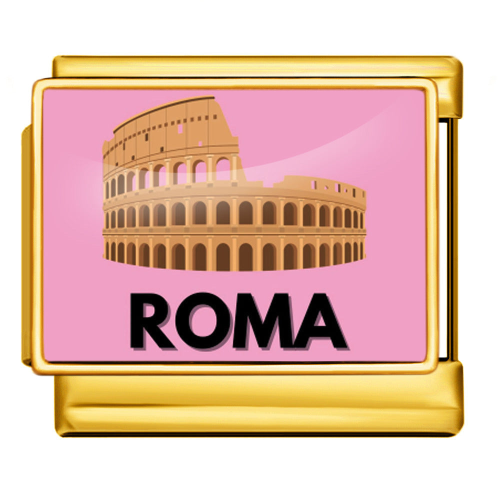 Wholesale Italian Charm Bracelet 9mm DIY  image style English landmark Creative Stainless Steel Composable Bracelet