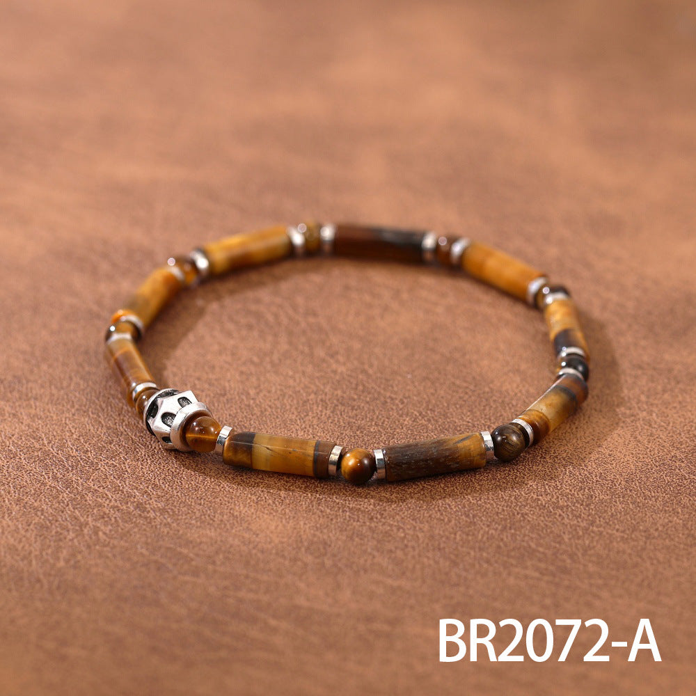 Wholesale Bohemian style turquoise beaded bracelet tiger eye stone colorful bracelet