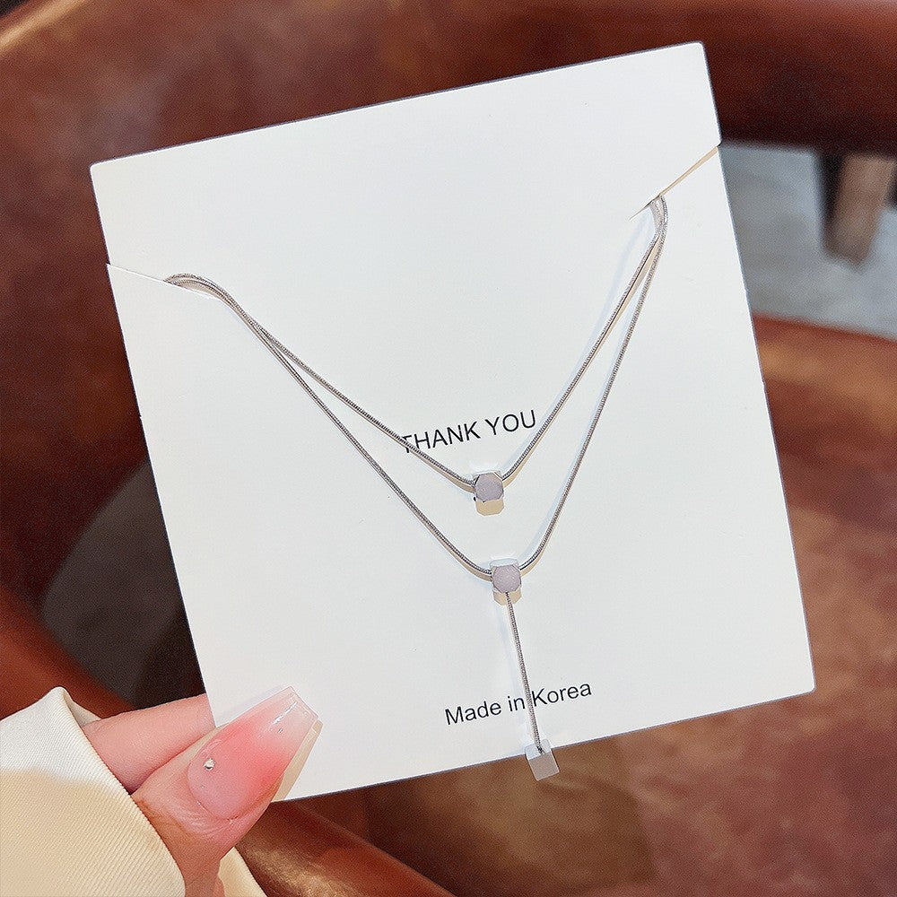 Wholesale Titanium Steel Non-fading Necklace Clavicle Chain Choker Necklace ACC-NE-Xiyue001