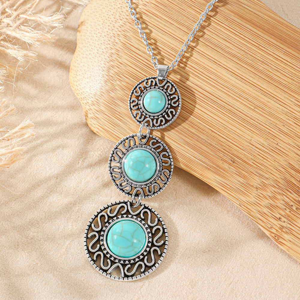 Wholesale Bohemian Heart Drop Pendant Necklace - Ethnic Style Zinc Alloy Inlay for Everyday Fashion Accessory