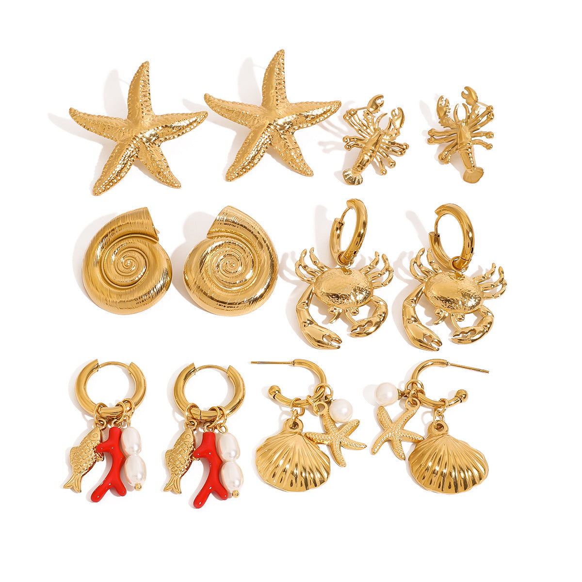 Wholesale gold-plated stainless steel earrings luxury earring