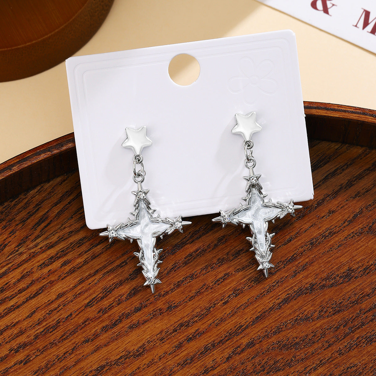 Wholesale Dark Diamond Cross Earrings