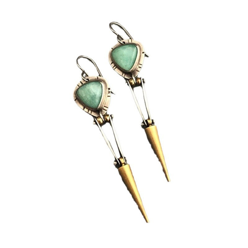 Wholesale  creative alloy jewelry Wind Bell turquoise earrings