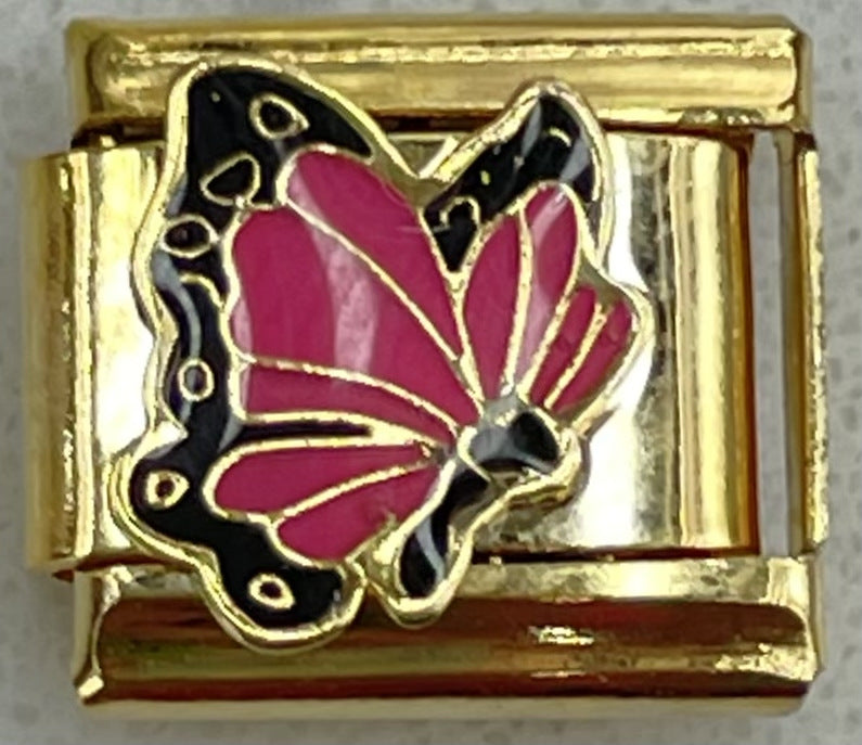 Wholesale Italian Charm Bracelet 9mm DIY Splicing Gold and Silver Butterfly Stainless Steel Composable Bracelet