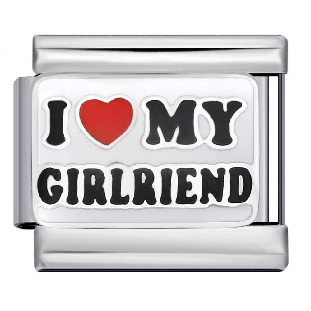 Wholesale Italian Charm Bracelet 9mm DIY polka dot pattern  Creative Stainless Steel Composable Bracelet